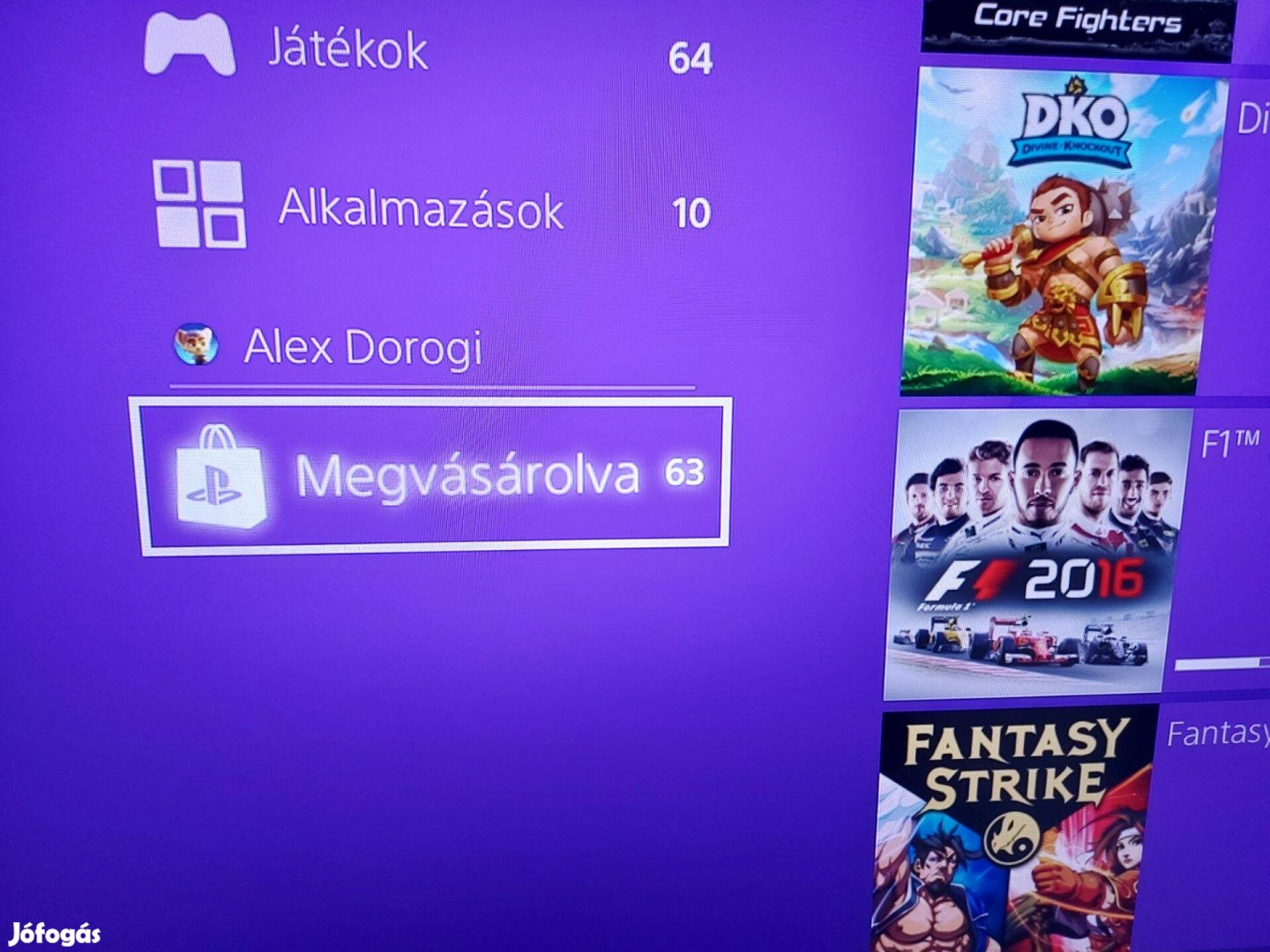 PS4 Slim 1 TB 63 db teljes játékkal telepítve!