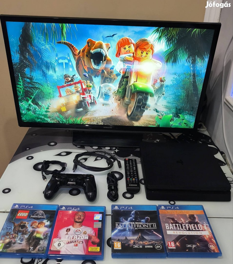 PS4 Slim. Tv. játékok. komplett felszerelés. 