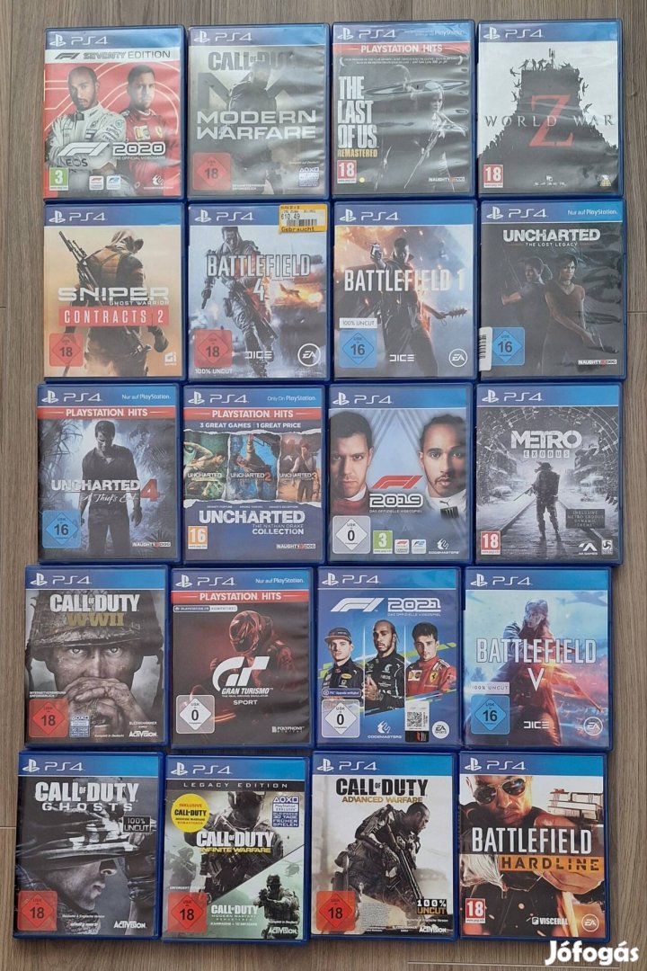 PS4 konzol játékok kifogástalan állapotban.