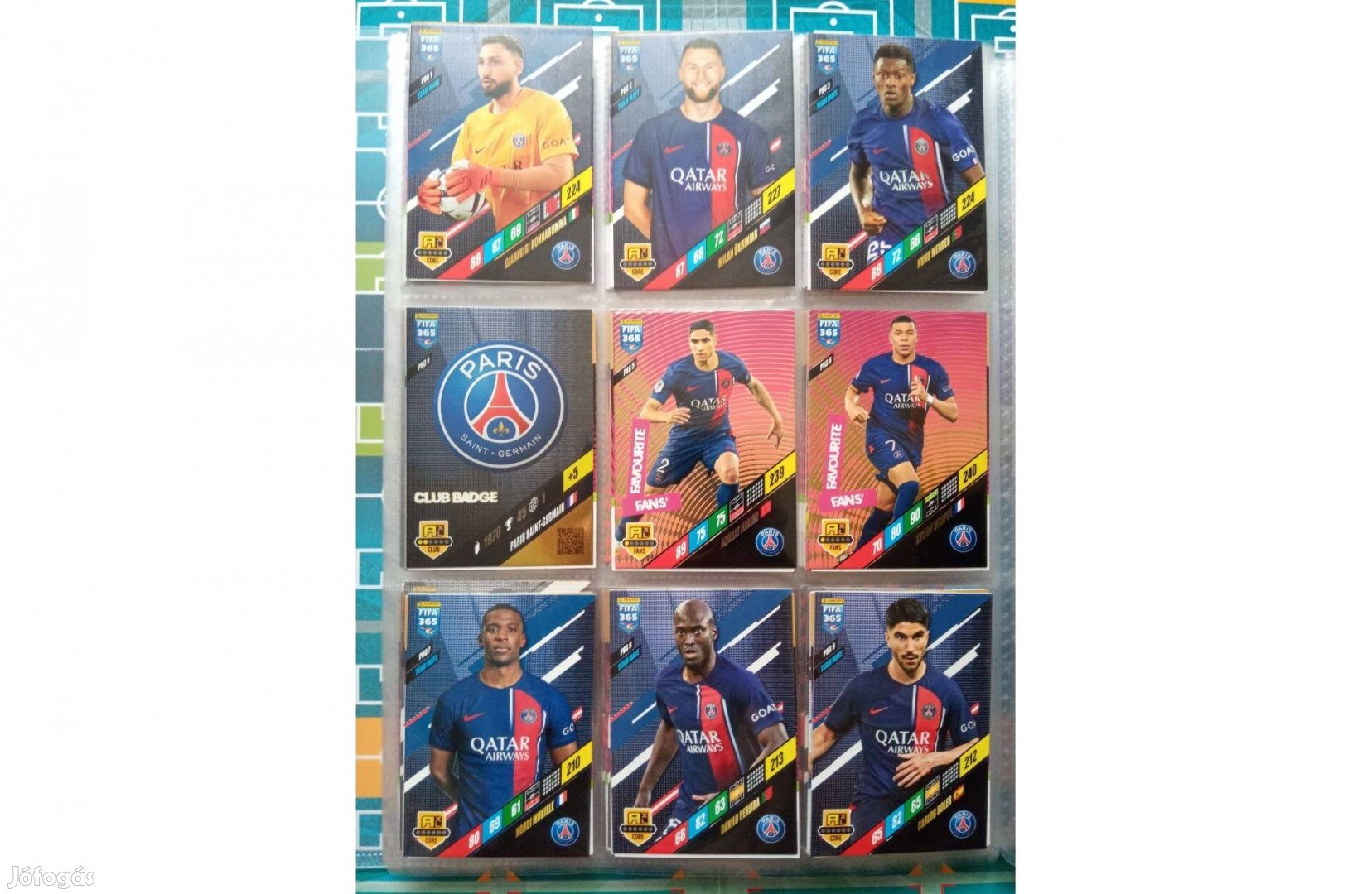 PSG Teljes sor Panini Fifa 365 2024 kártya