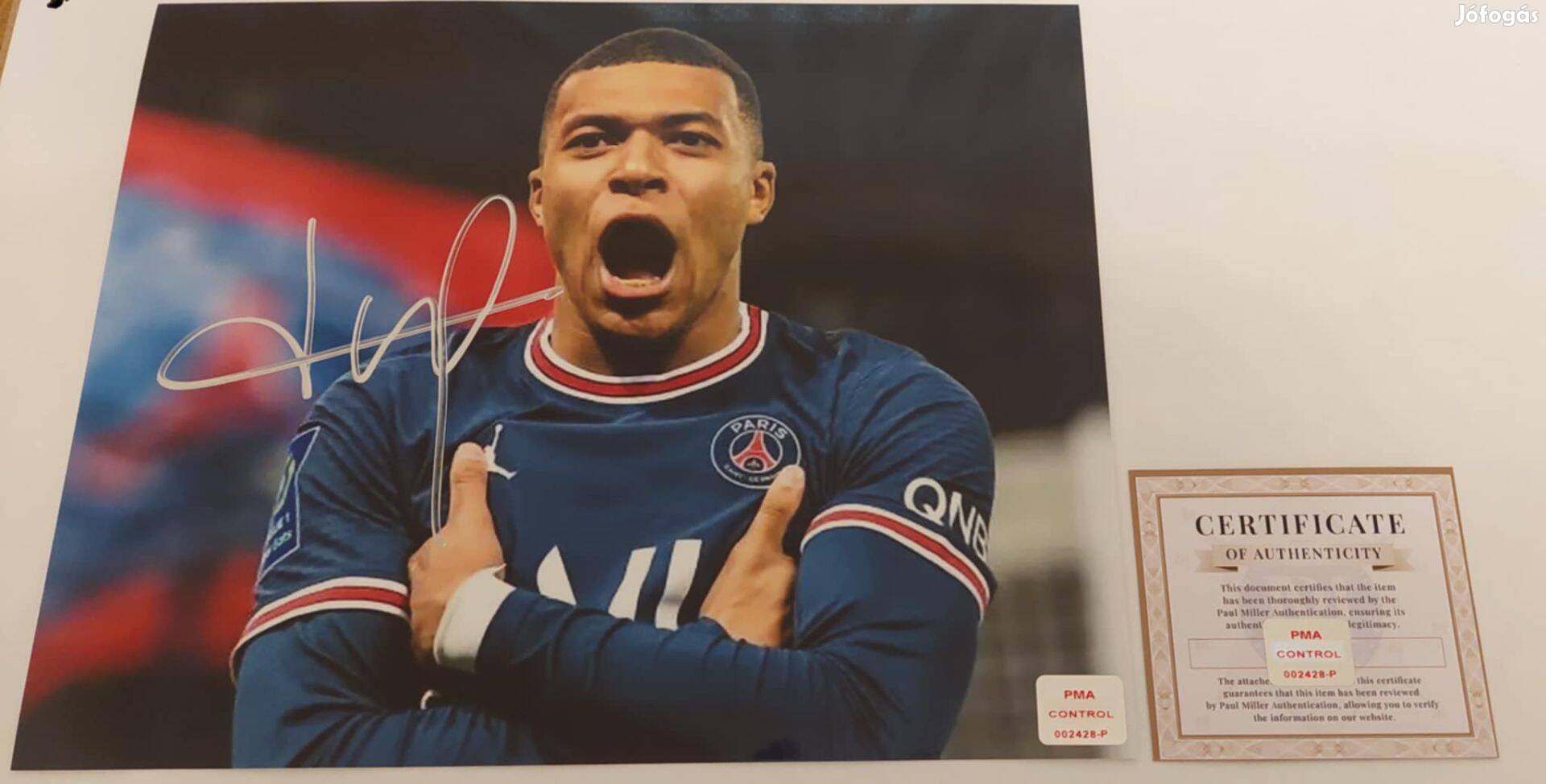 PSG, Real Madrid Kylian Mbappe dedikált fotó