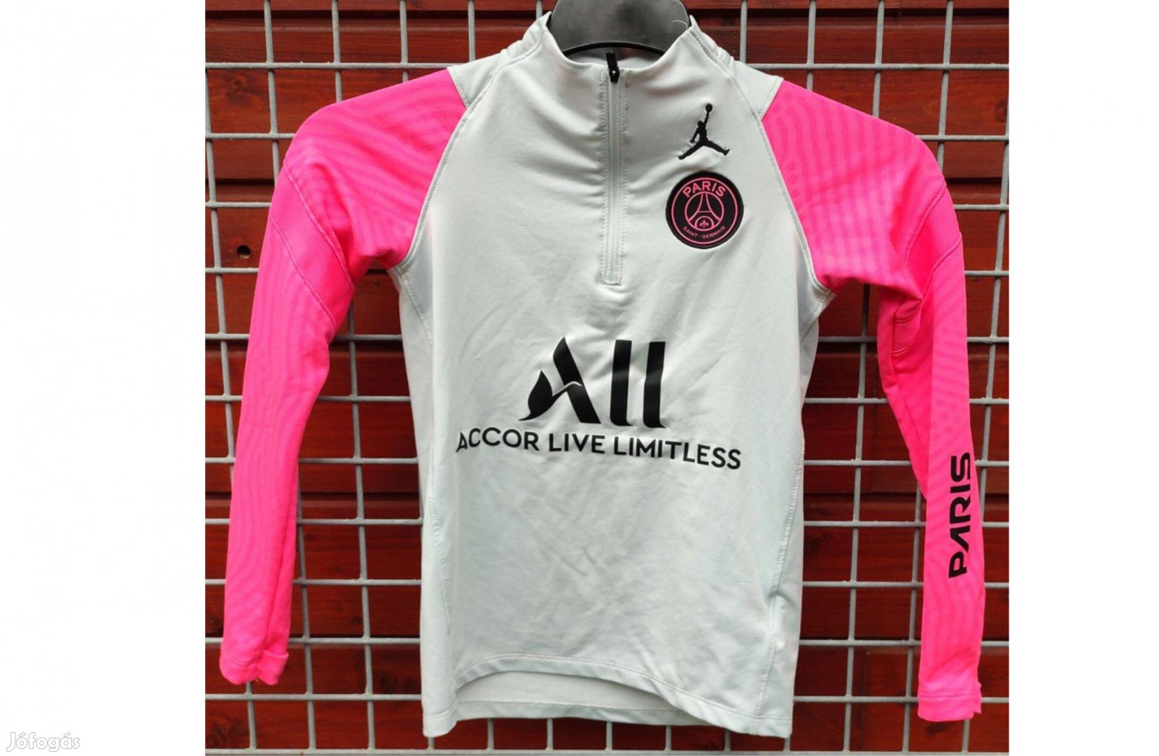 PSG eredeti Jordan Nike gyerek fehér pink pulóver (128-137)