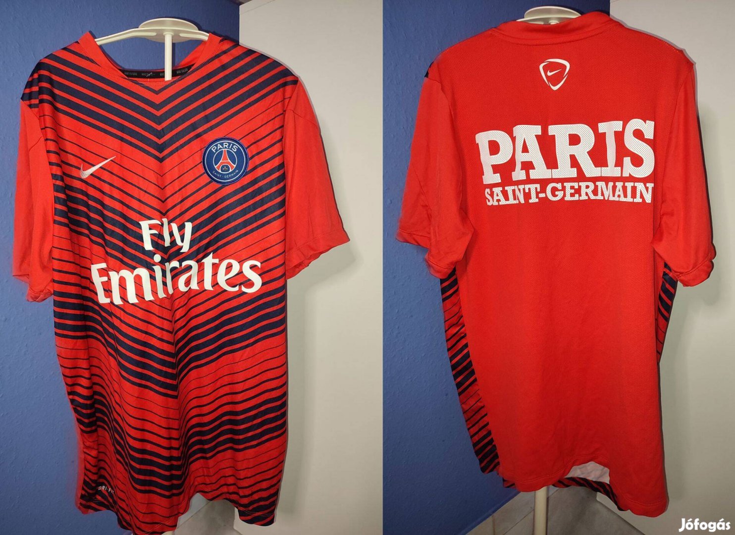 PSG eredeti Nike piros sötétkék edzőmez (L)