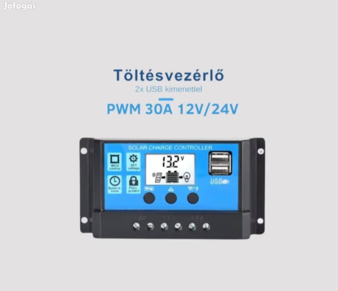 PWM napelemes töltésvezérlő 30A, 50VOC
