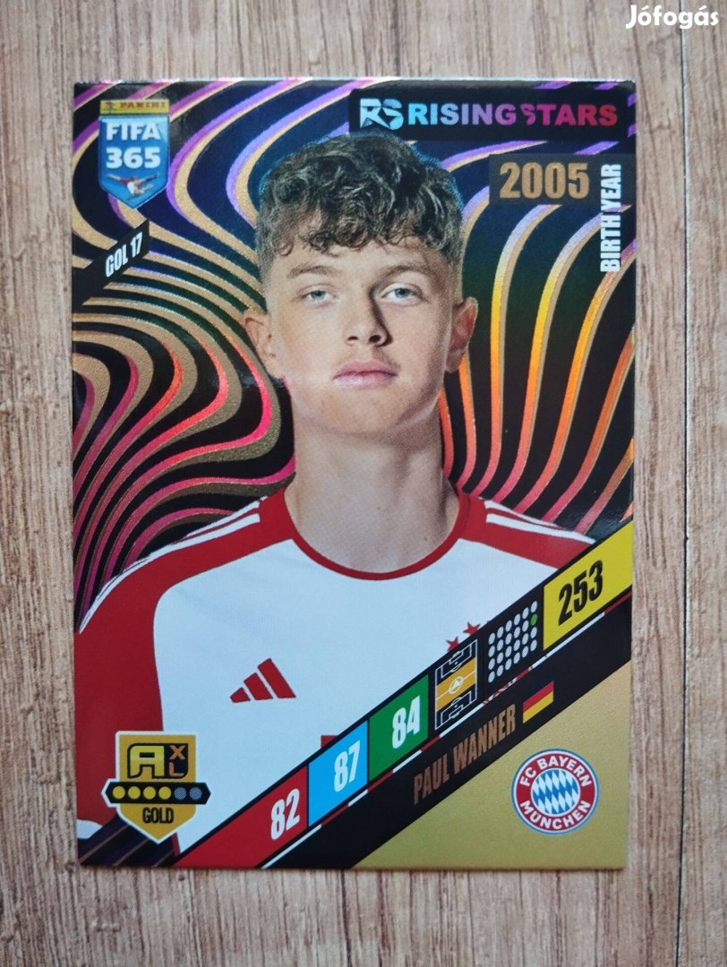 P. Wanner (Bayern München) FIFA 365 2024 GOLD Rising Star focis kártya