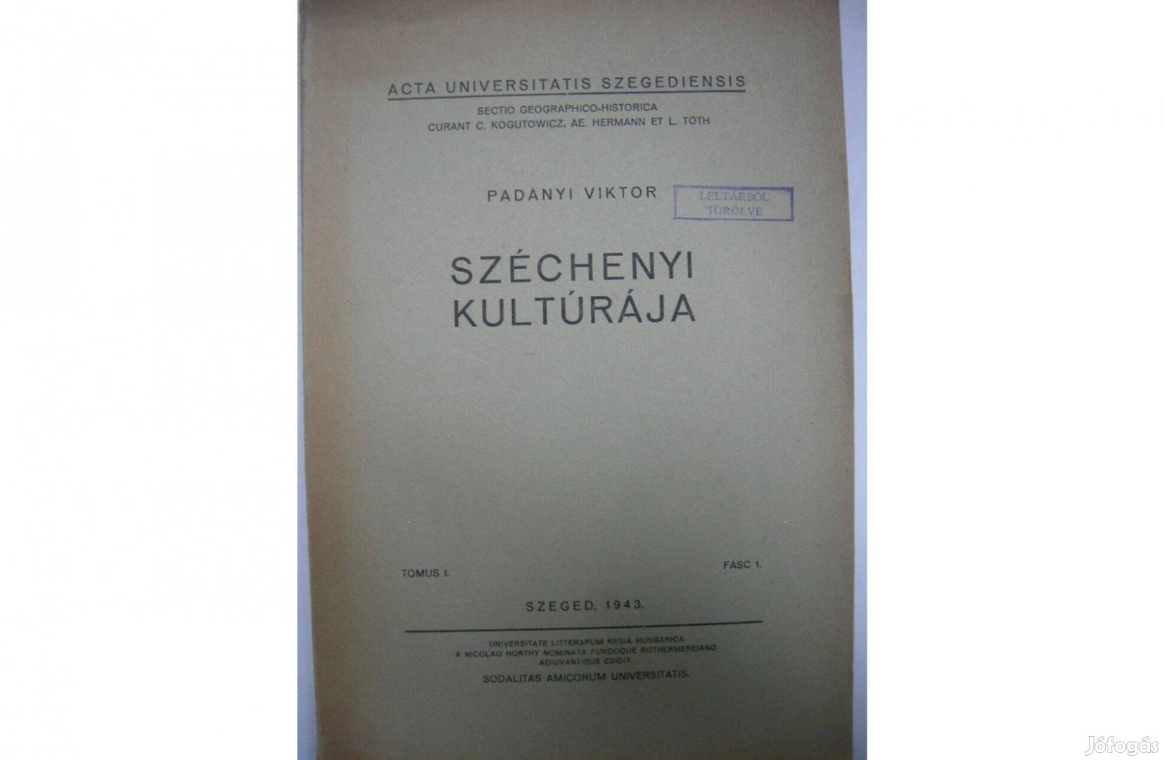Padányi Viktor Széchenyi kultúrája, 1943