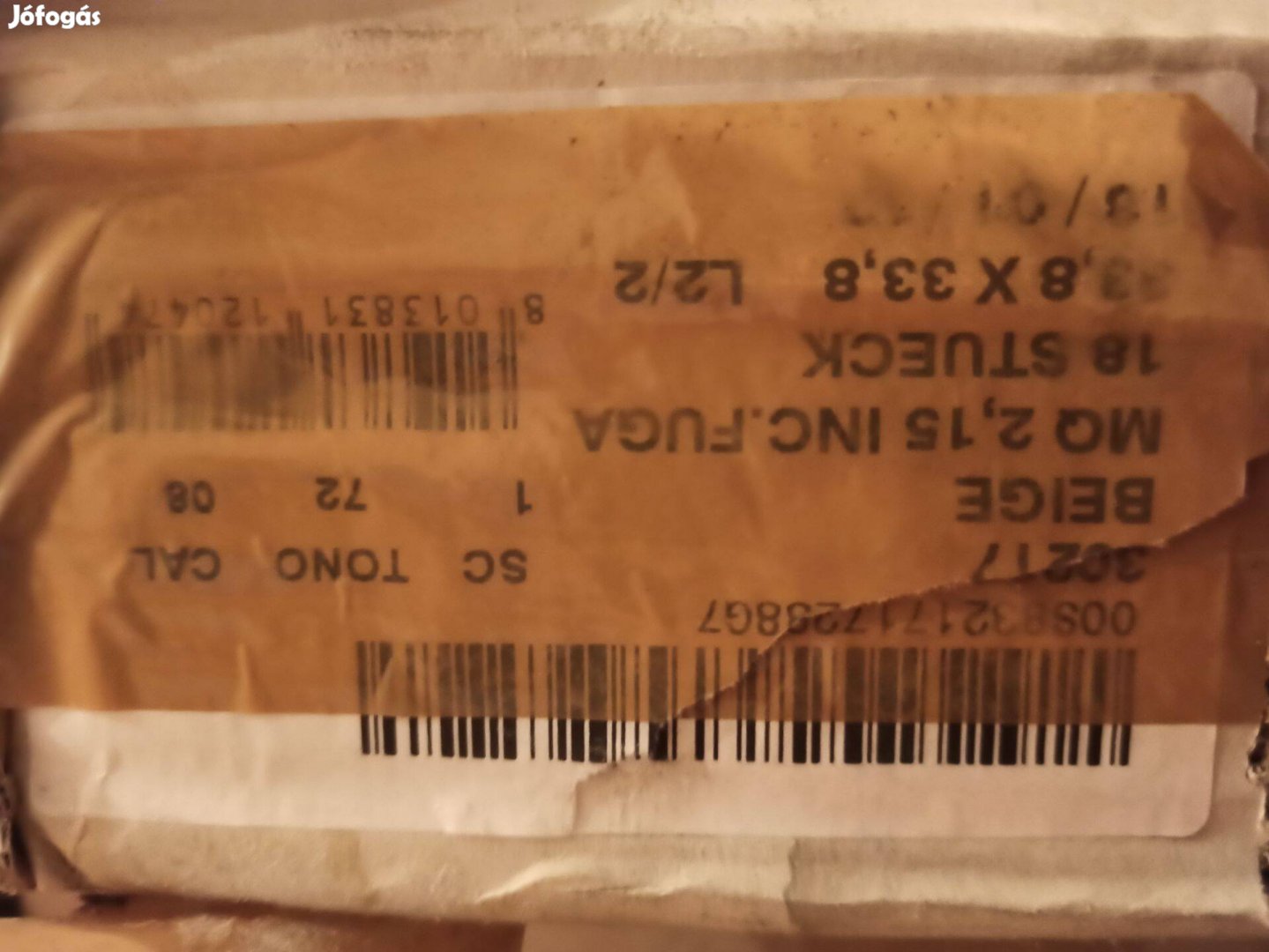 Padlólap 33x33 cm fehér-bézs maradék 6 db