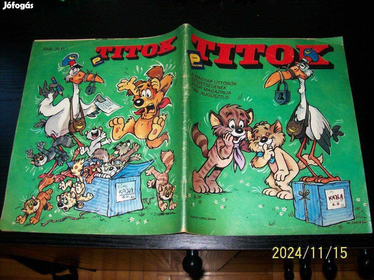 Pajtás Titok magazin-1986 augusztus