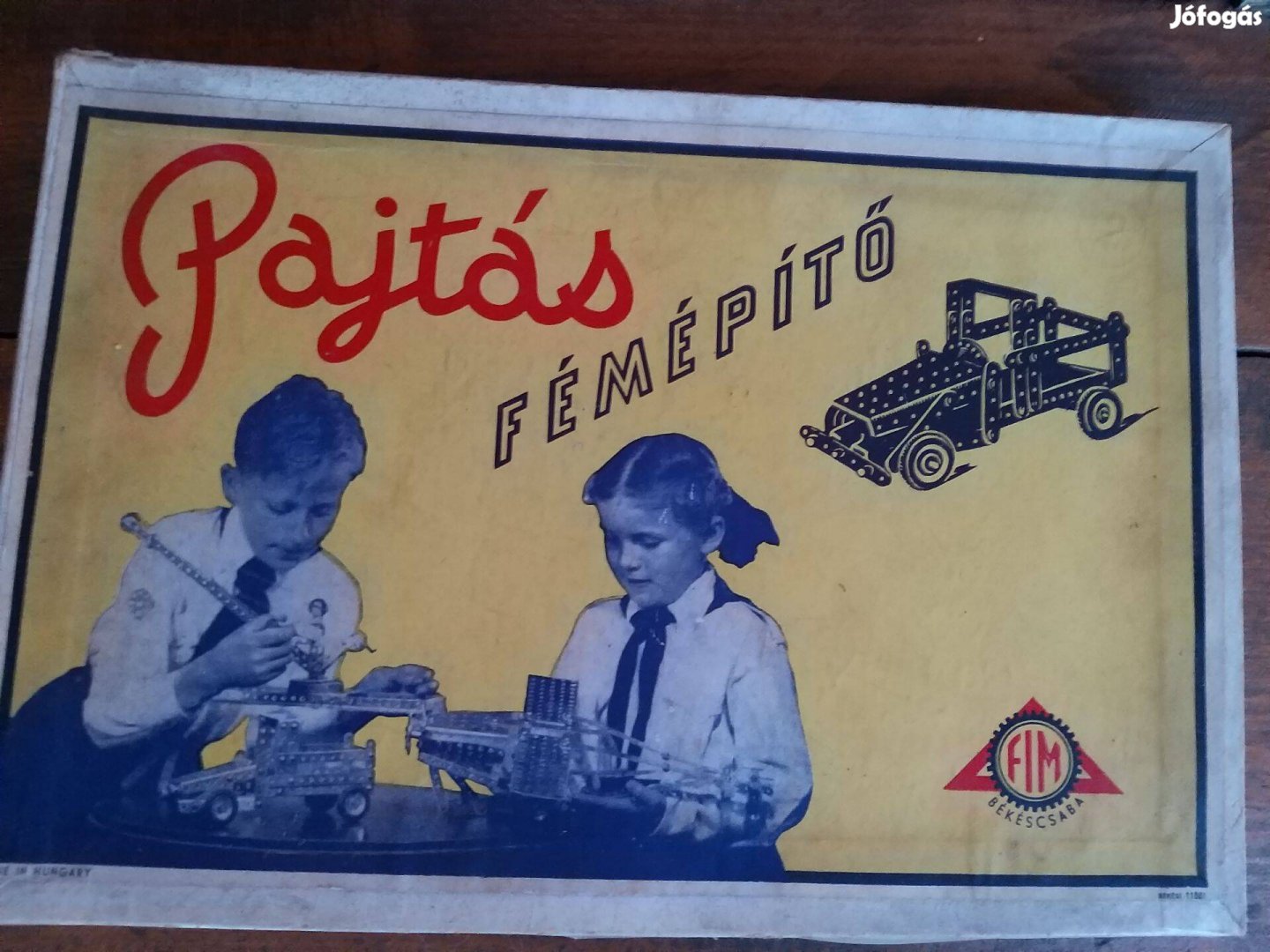 Pajtás fémépítő régi játék eredeti dobozában