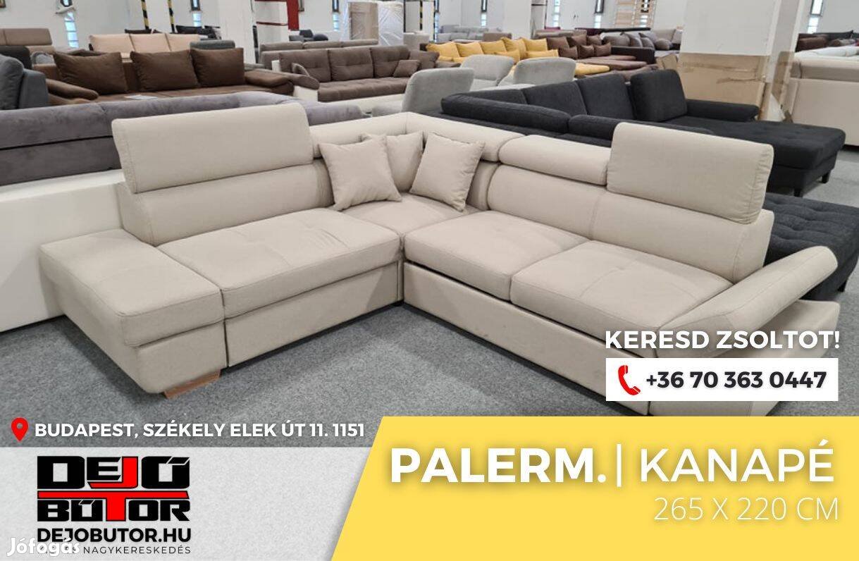 Palermo bézs hátfalas sarok kanapé ülőgarnitúra 265x225 cm