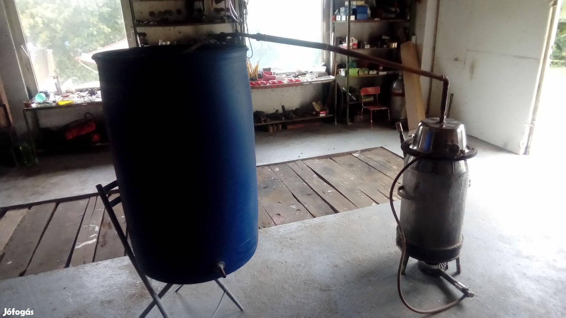 Pálinkafőző 47 literes 200 literes hűtővel dupla falu vizteres