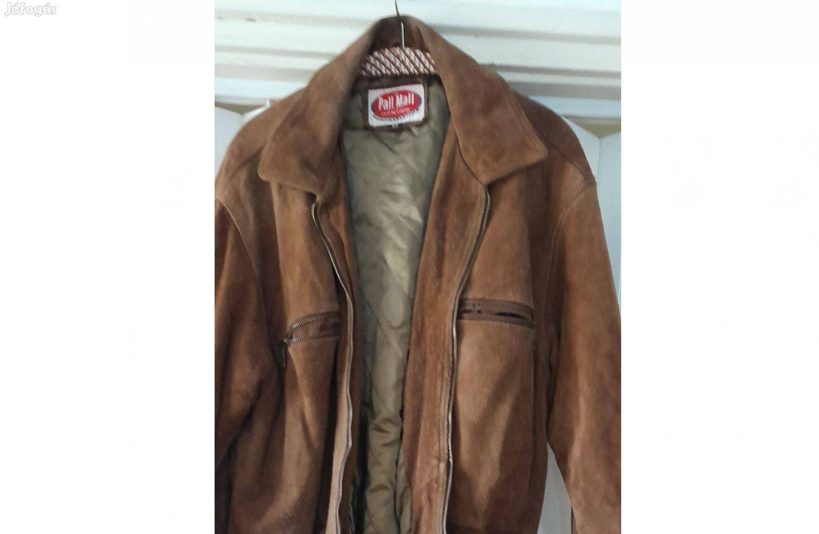 Pall Mall vörösesbarna, hasított bőr kabát