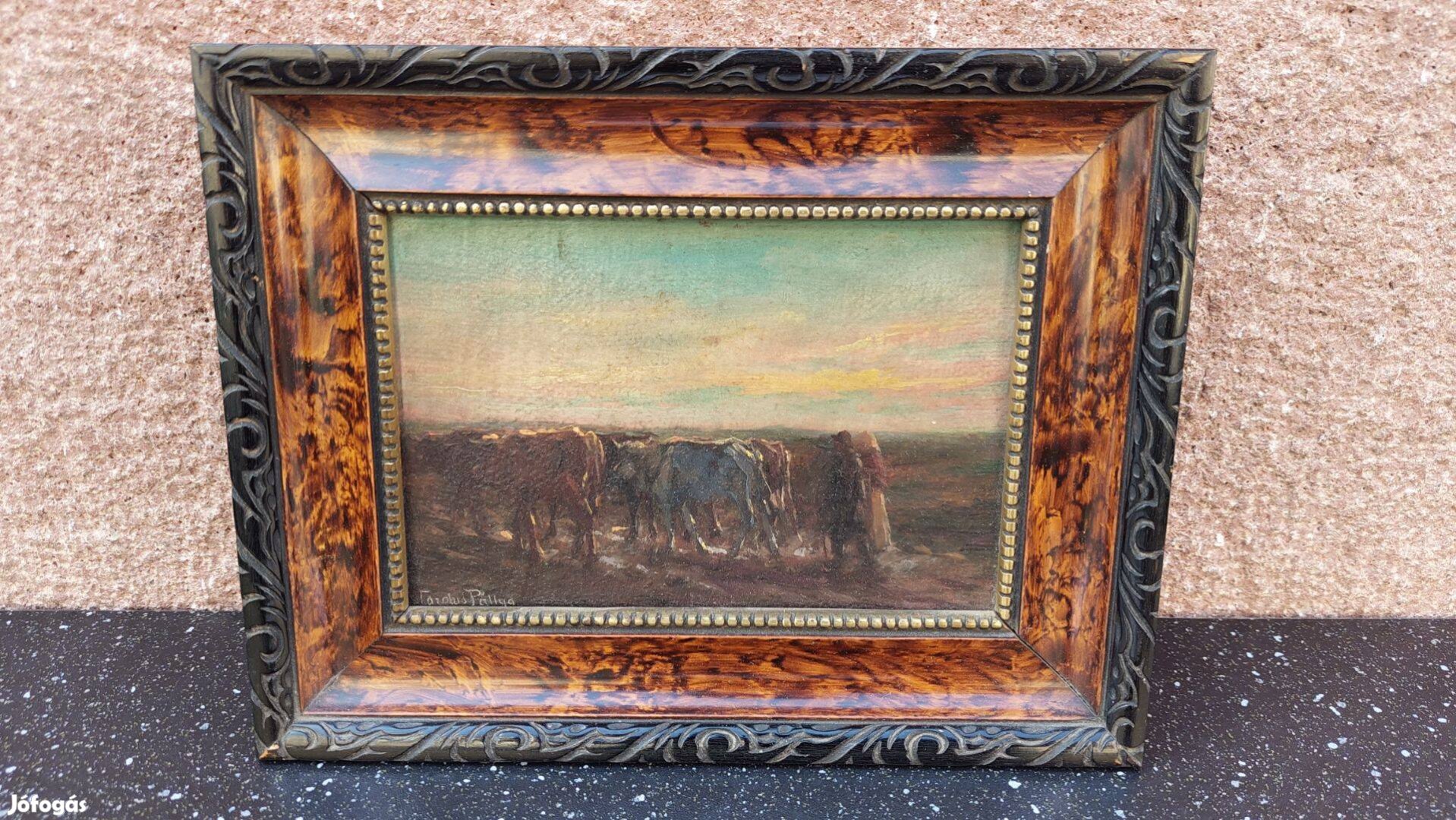 Pállya Carolus olaj-fa festmény