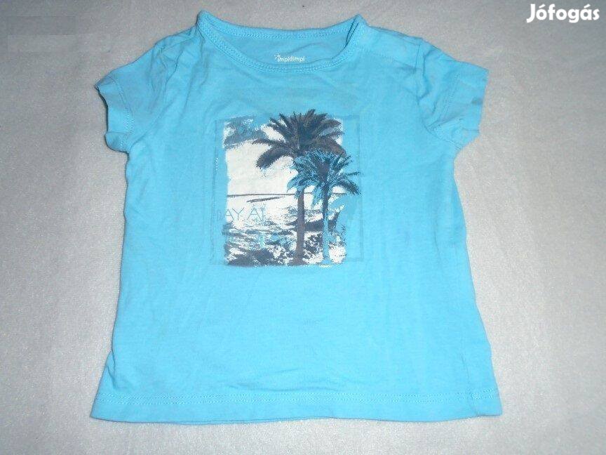 Pálmafa mintás kék póló 9-12 hó méret 74 80