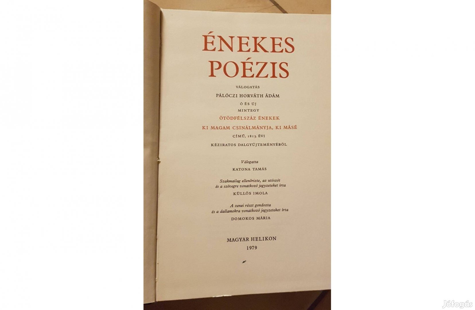 Pálóczi Horváth Ádám - Énekes poézis