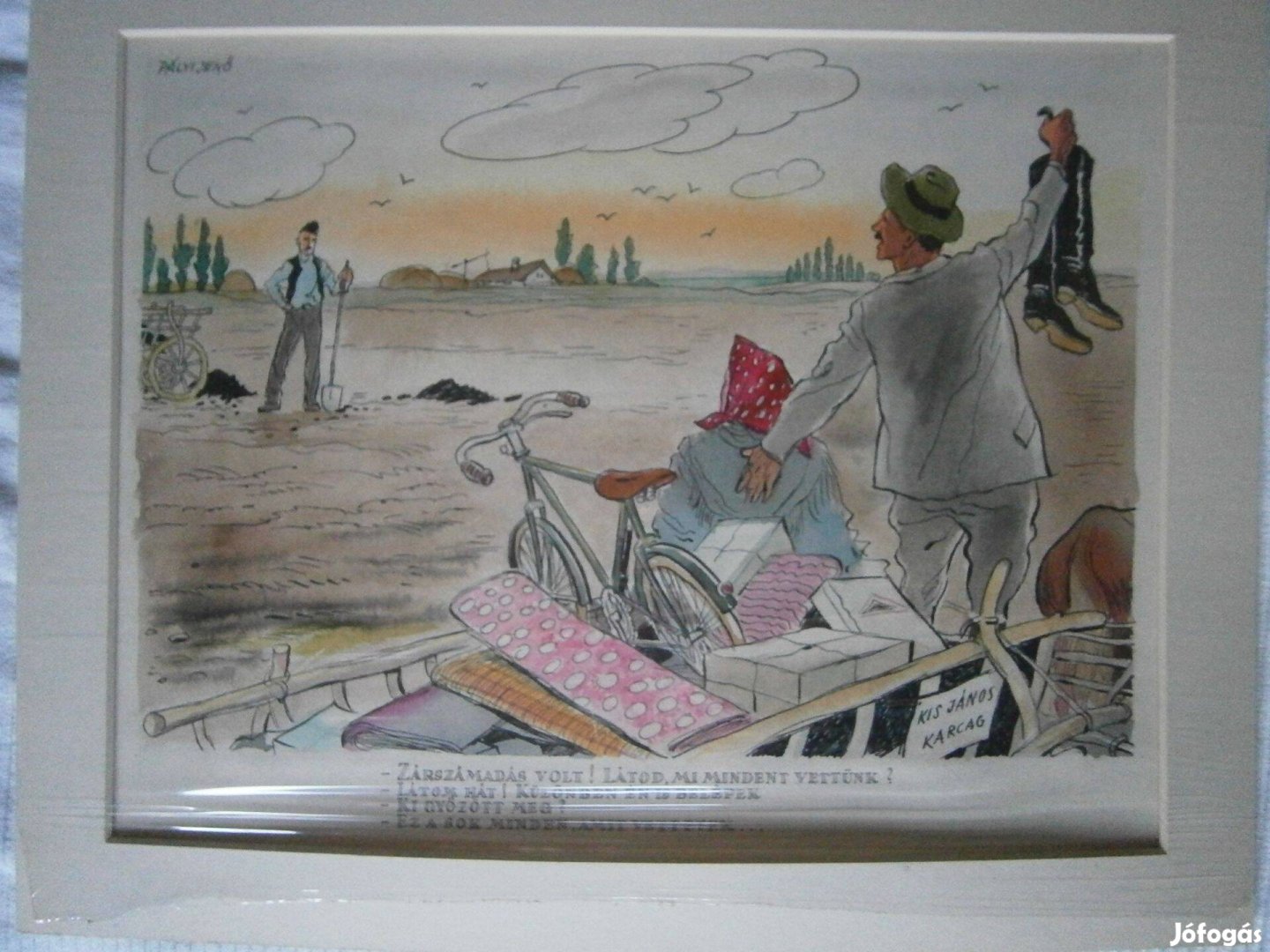 Pályi Jenő karikatúra 41 X 32 cm, paszpartuban