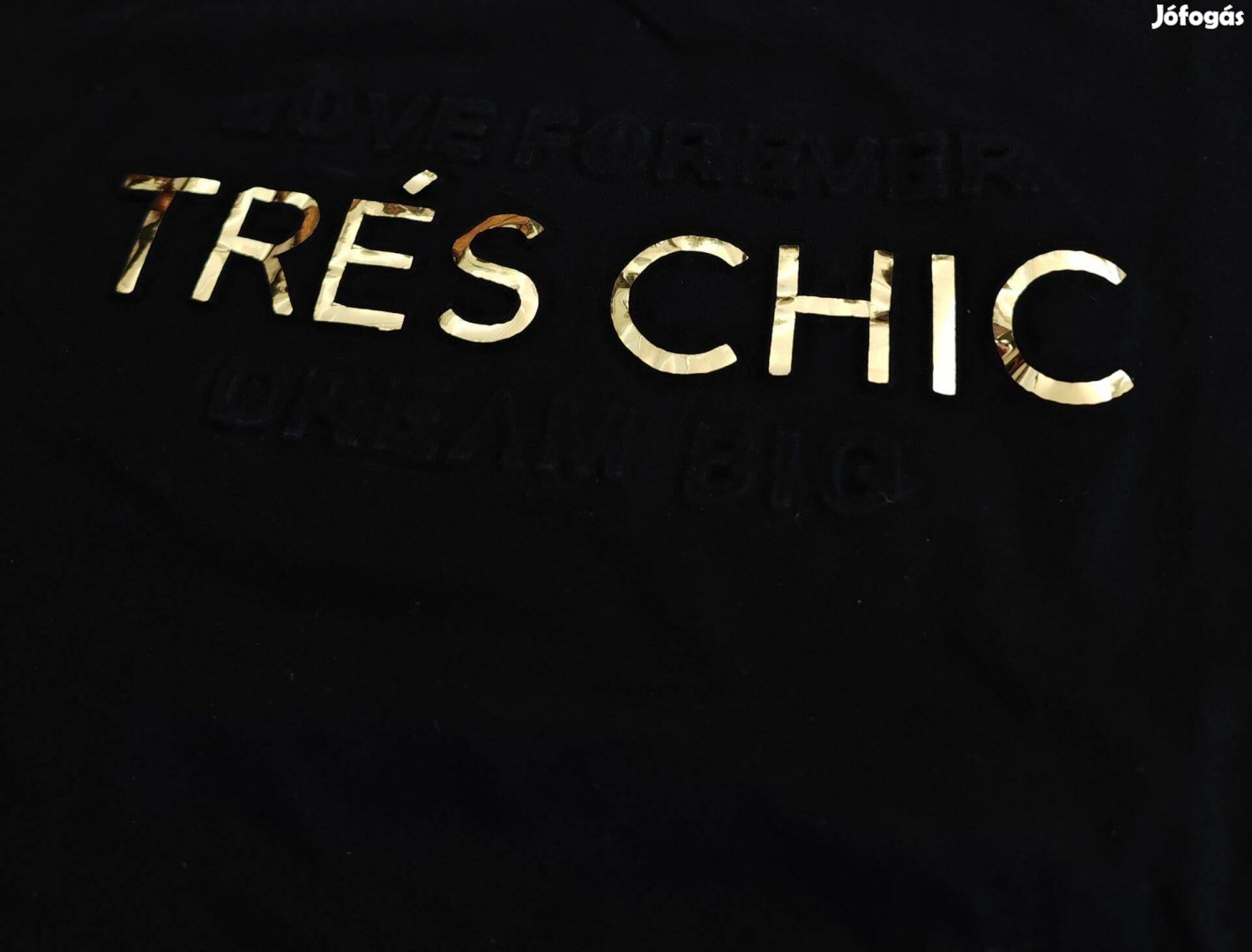 Pamut női sportos arany fekete felső S-M