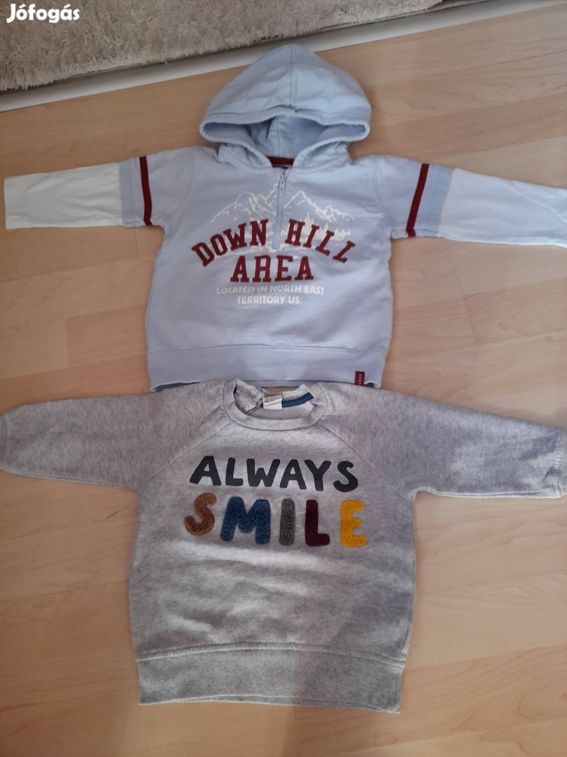 Pamut pulóver felső Logg kapucnis , H&M Smile 2db egyben