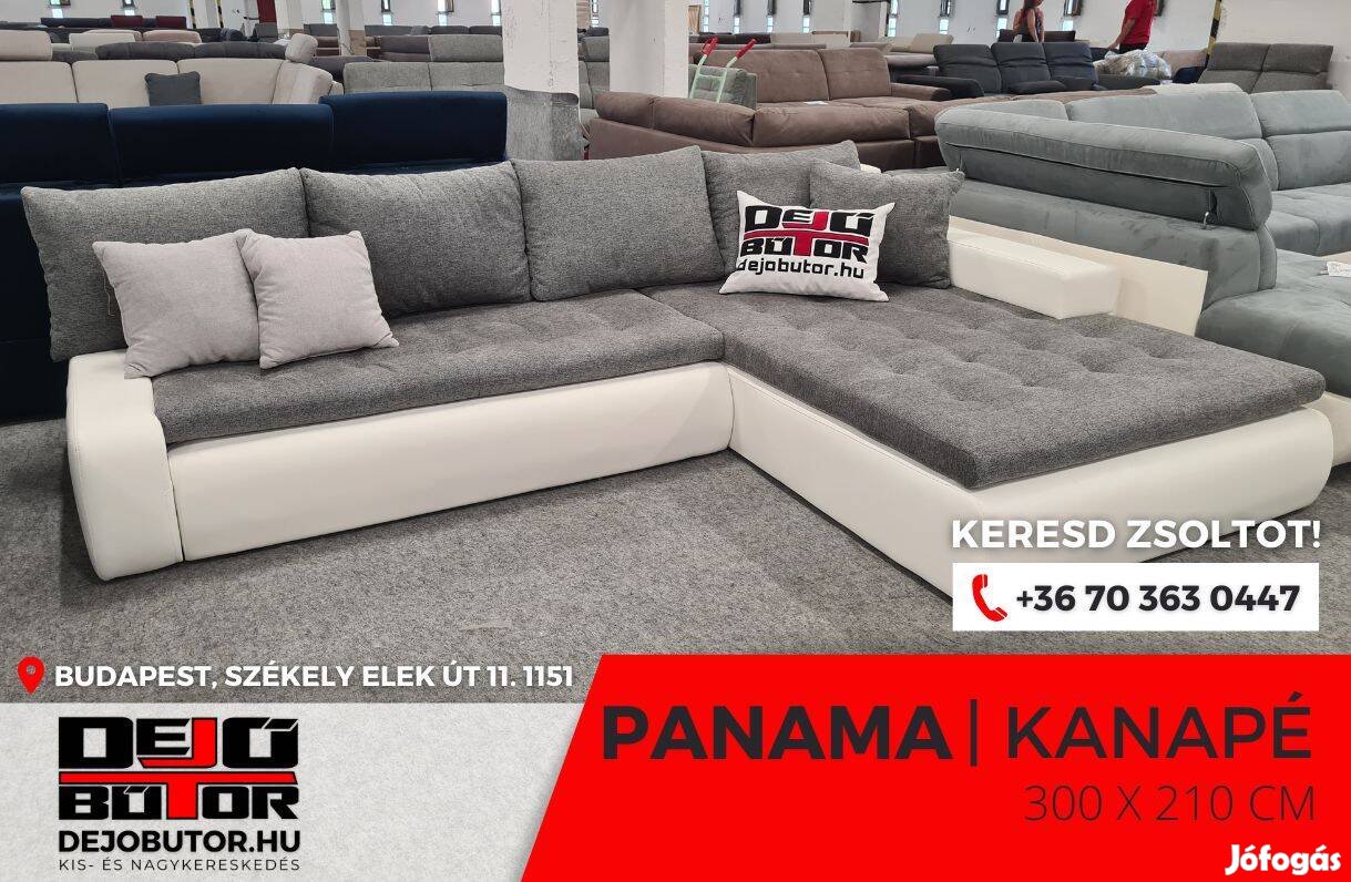 Panama gray sarok prémium kanapé ülőgarnitúra 300x210 cm ágyazható