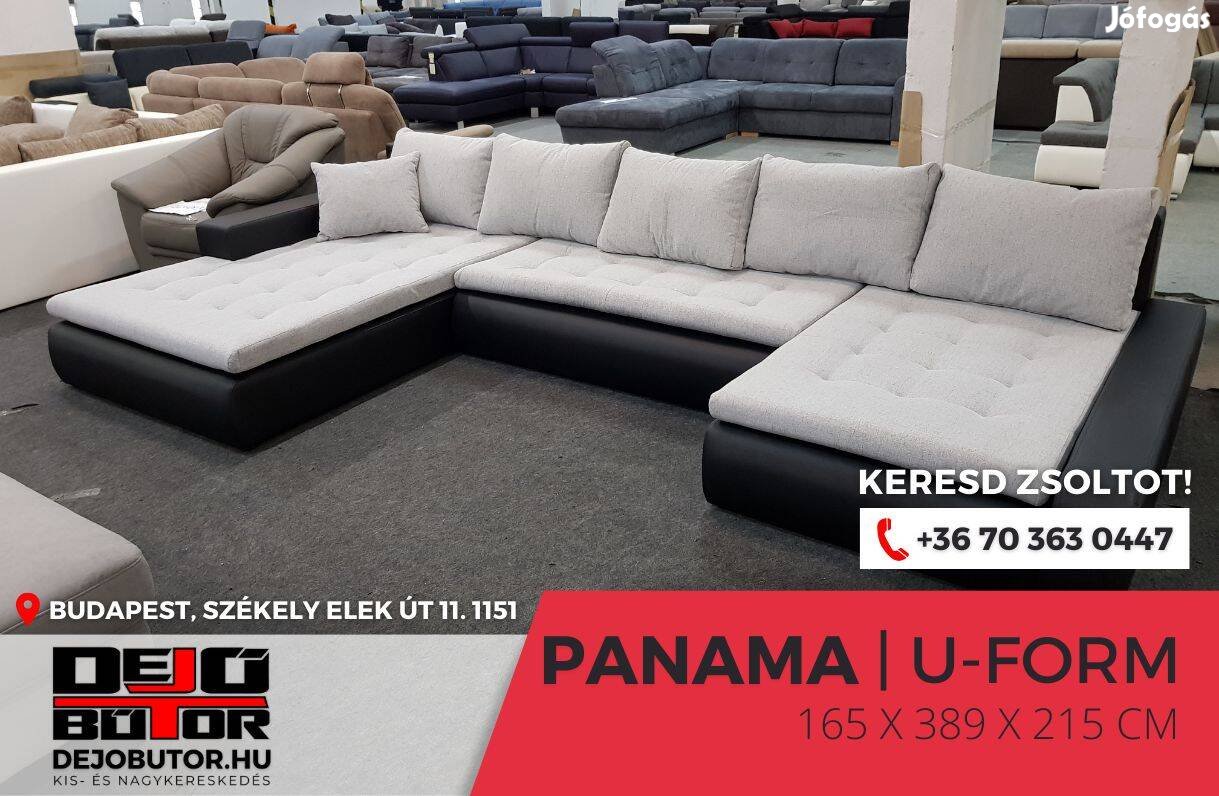 Panama sarok kanapé szivacsos ülőgarnitúra 165x389x210 cm ualak gray