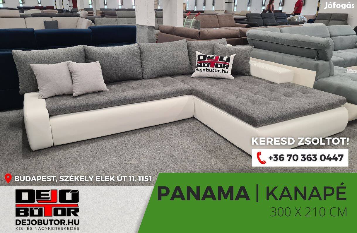 Panama sarok kanapé ülőgarnitúra gray 300x210 cm ágyazható ágyneműs