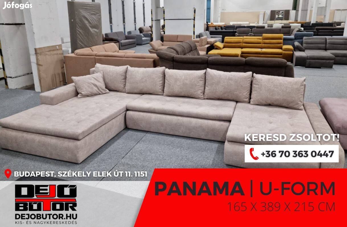 Panama sarok prémium kanapé ülőgarnitúra 165x389x215 cm ualak bézs