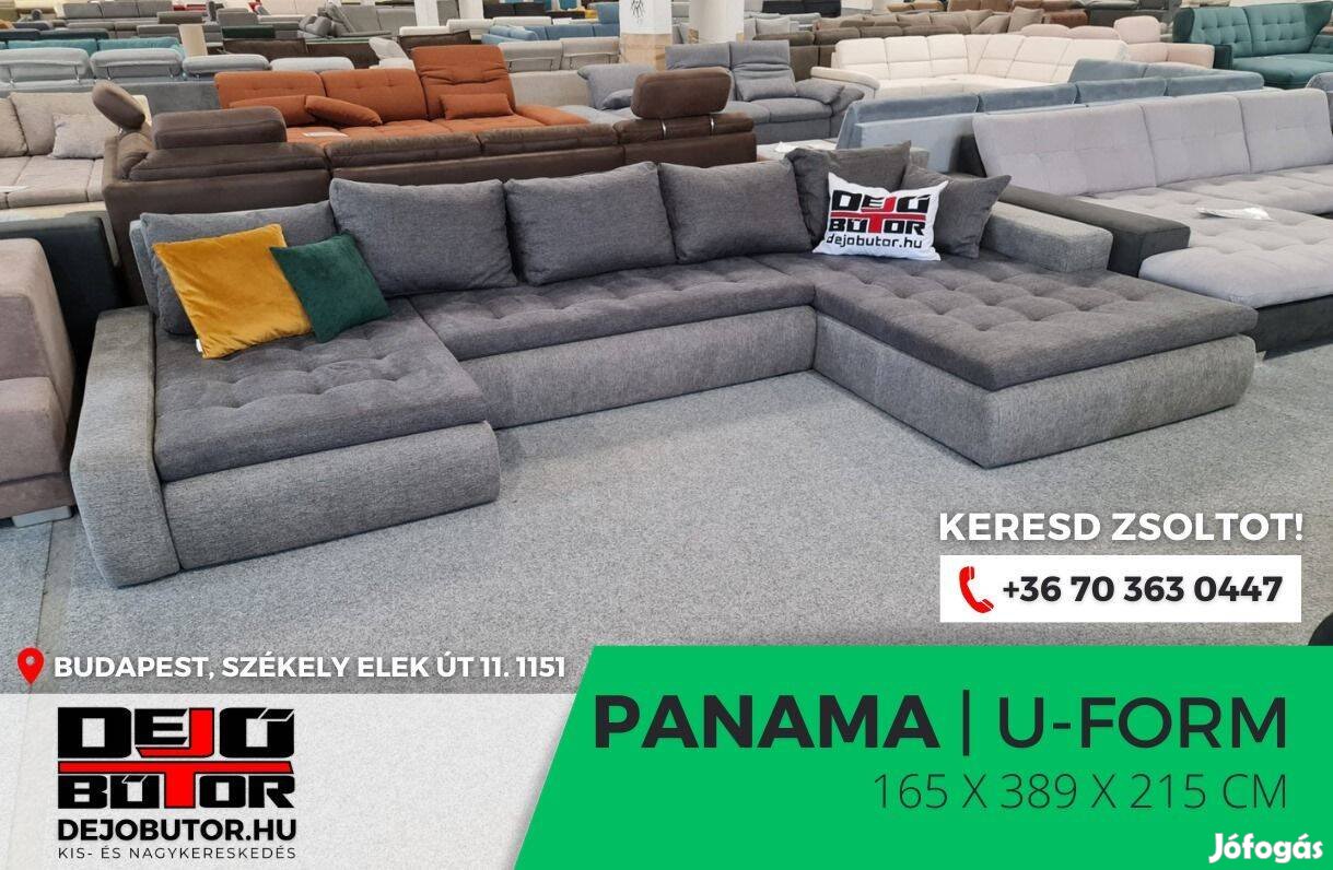 Panama szivacsos gray sarok kanapé ülőgarnitúra 165x389x215 cm ualak