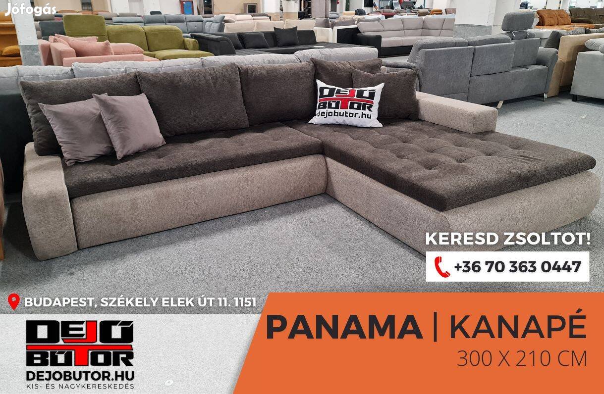 Panama szivacsos kanapé ülőgarnitúra sarok 300x210 cm braun