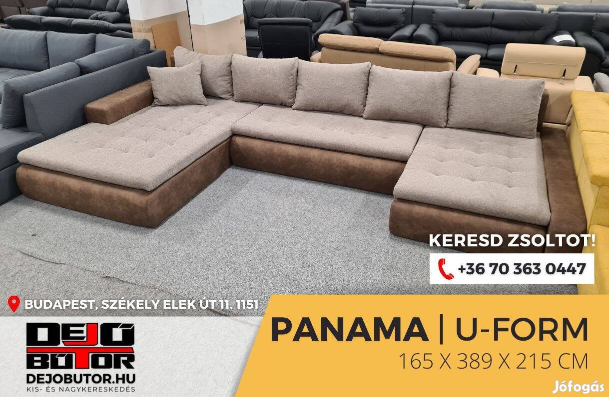 Panama ualak krém kanapé sarok ülőgarnitúra 165x389x215 cm ágyazható