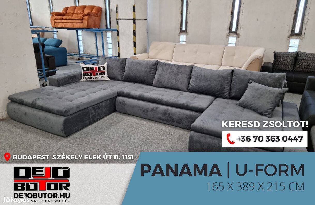 Panama ualak sarok kanapé ülőgarnitúra 160x389x210 cm szivacsos gray