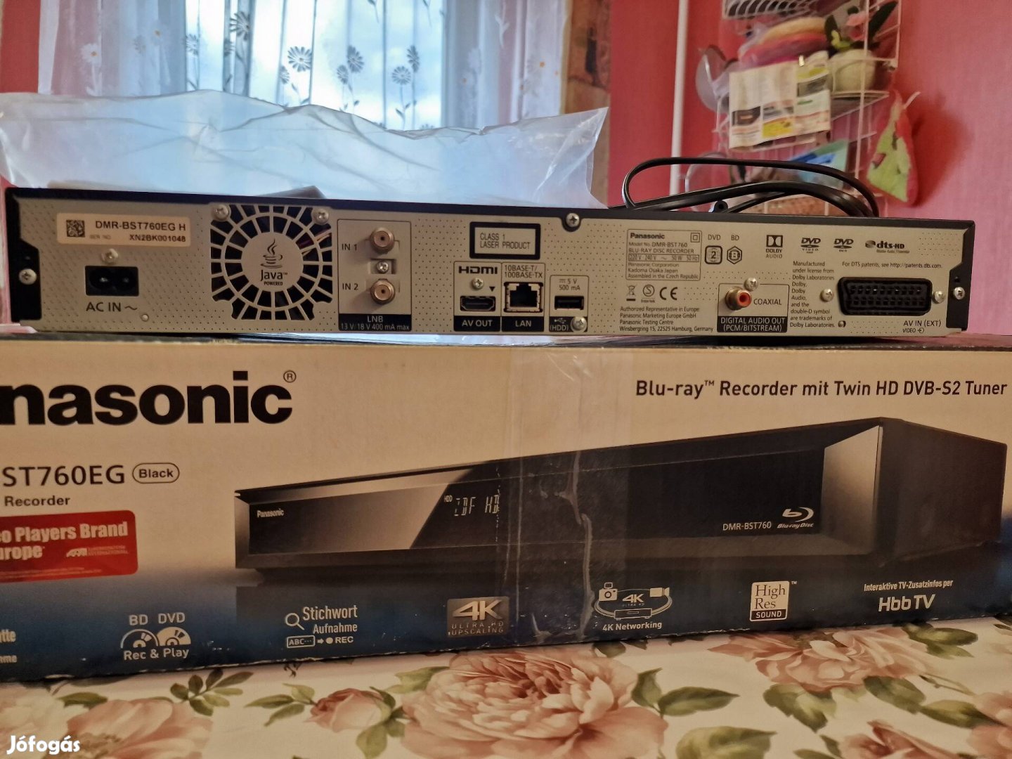 Panasonic DMR-BST 760 Blu-ray felvevő 500GB Hdd,4k