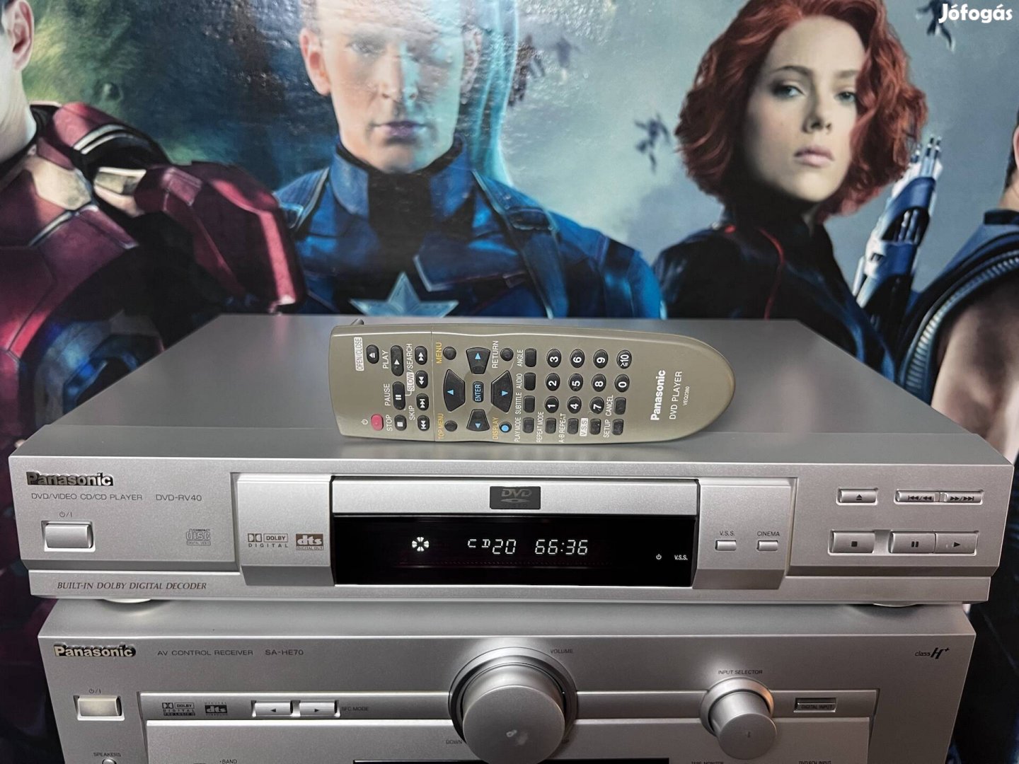 Panasonic DVD-RV40 gyári távval!