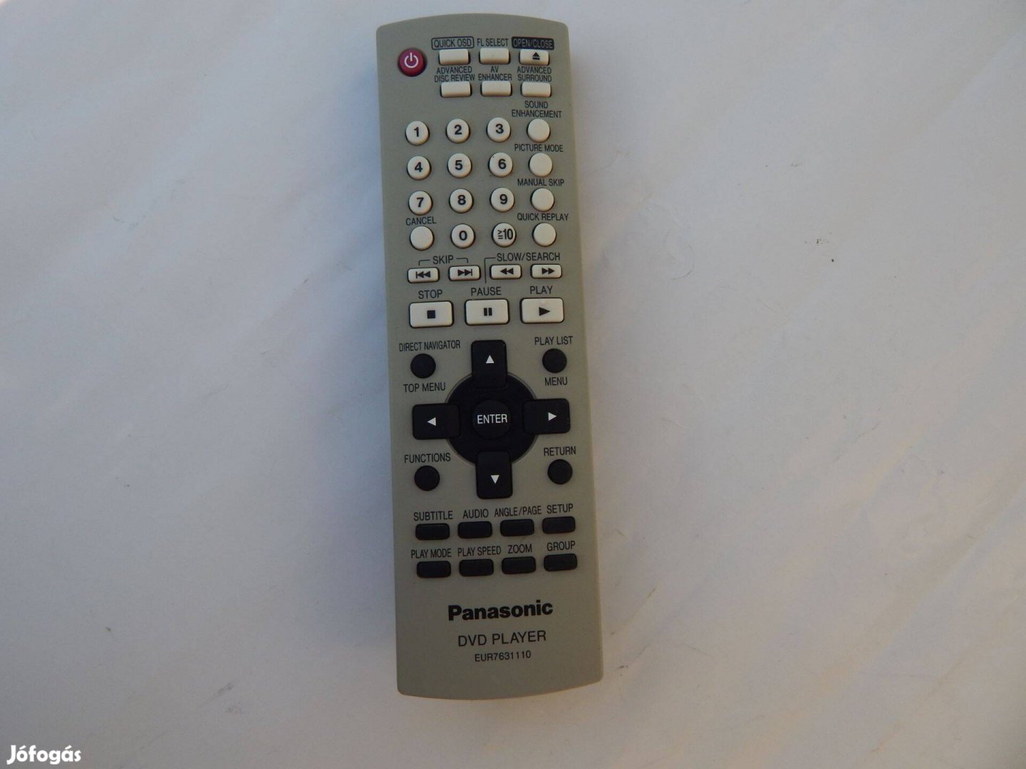 Panasonic DVD lejátszó EUR7631100 Tipusú Távirányító Eredeti