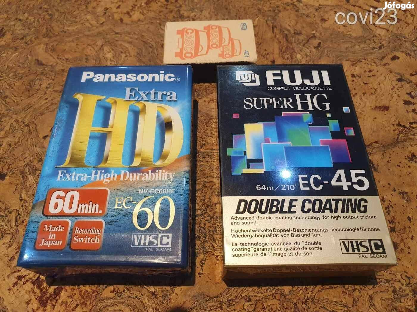 Panasonic Fuji VHSC superhg videókamera kazetták együtt