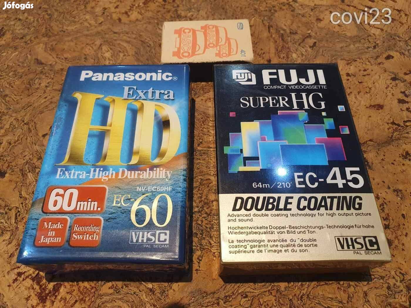 Panasonic Fuji VHSC superhg videókamera kazetták együtt