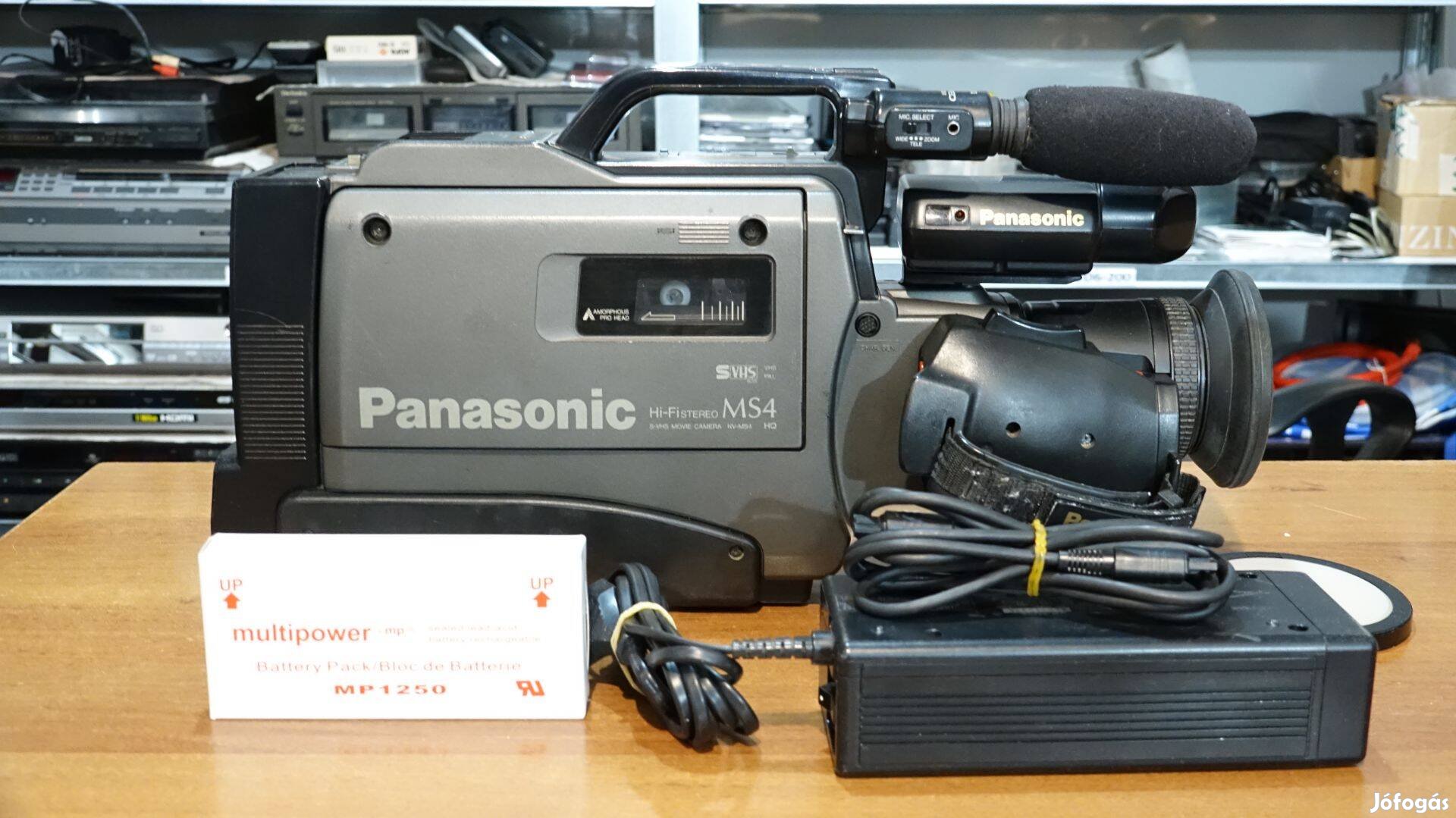 Panasonic MS4 S-VHS Videokamera Új Akkumulátorral!