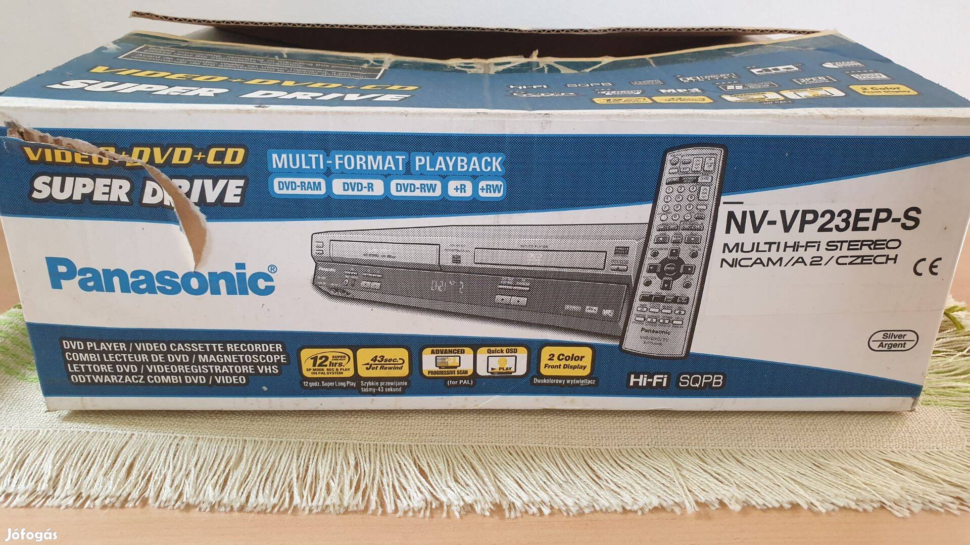 Panasonic NV-VP23 DVD - VHS combó eladó táv nélkül