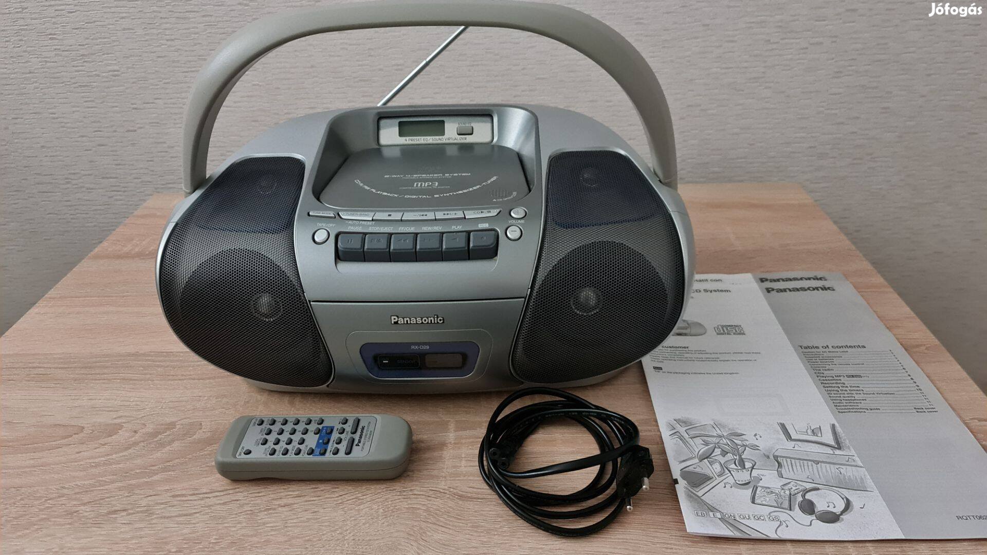 Panasonic RX-D29 AM/FM rádió, CD+MP3 lejátszó, kazettás magnó