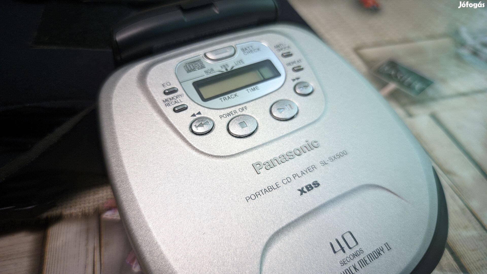 Panasonic SL-SX500 discman,jól játszik,övtáskával,elemtartóval