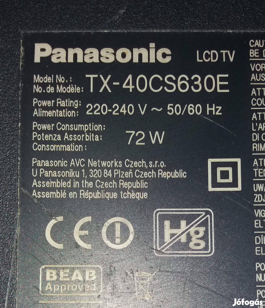 Panasonic TX-40CS630E LED tv háttér világítás LED csík alu hűtéssel