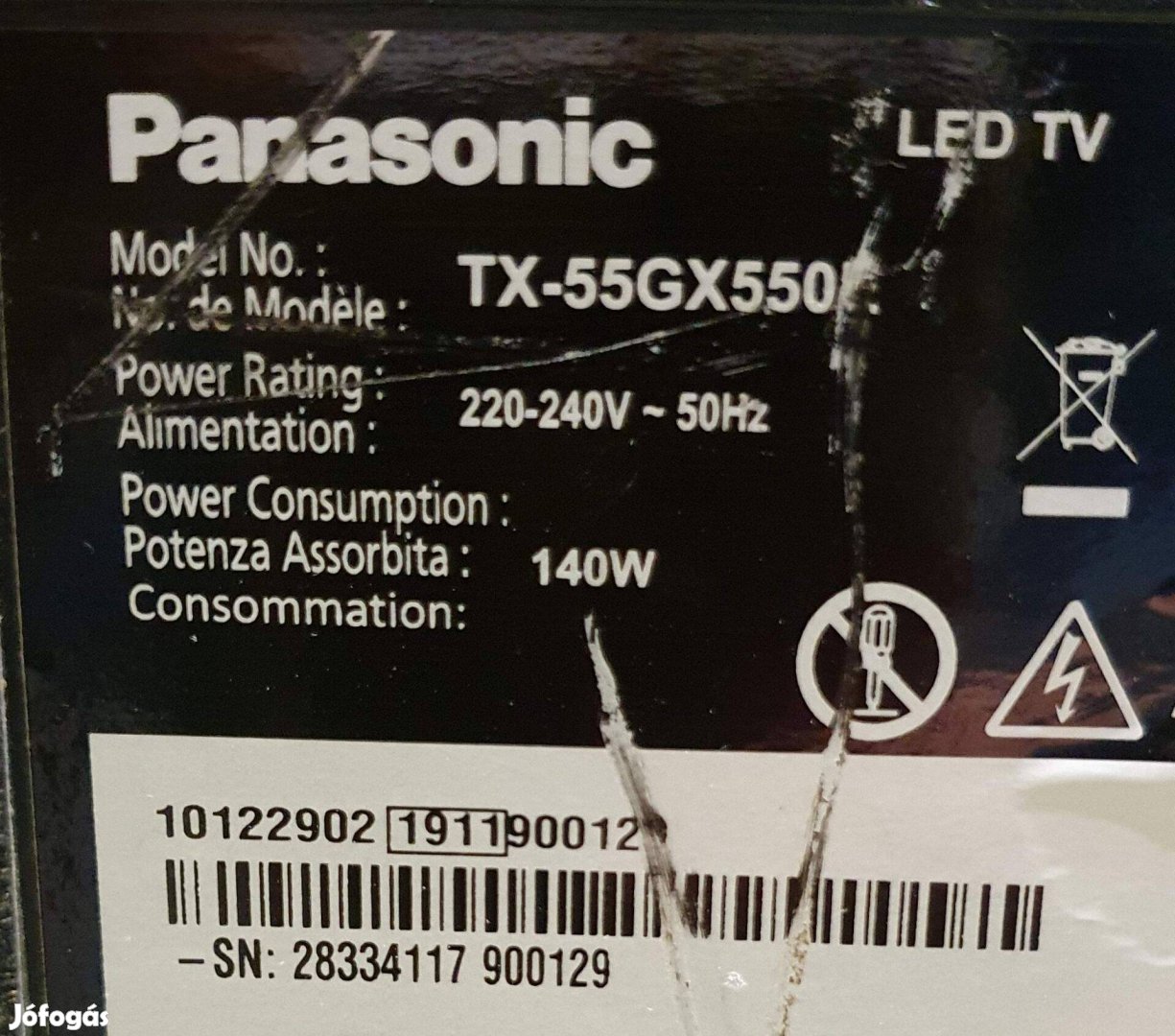 Panasonic TX-55Gx550E UHD 4K panelek alkatrésznek eladó