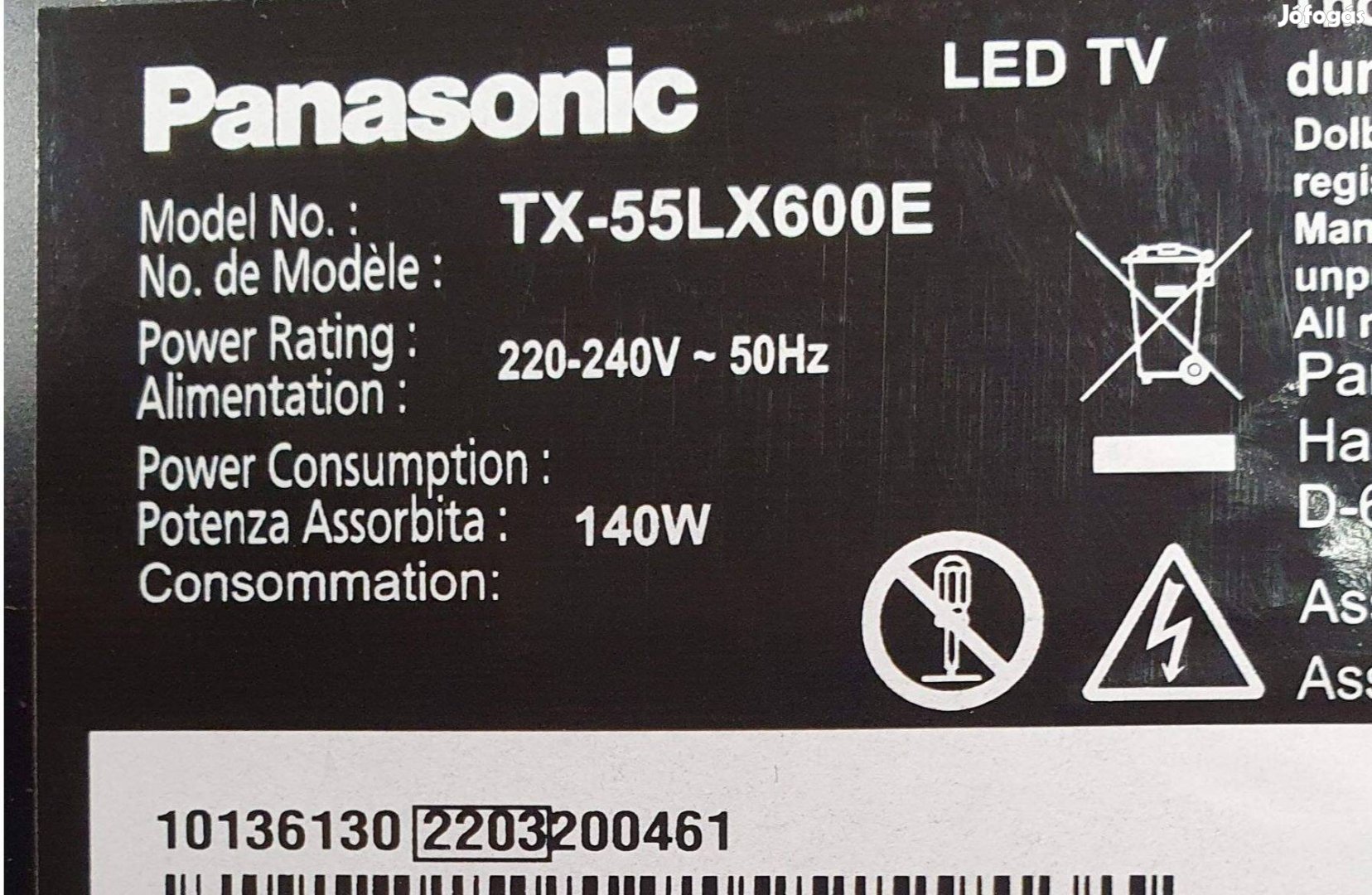 Panasonic TX-55LX600E 4K UHD Smart android LED tv