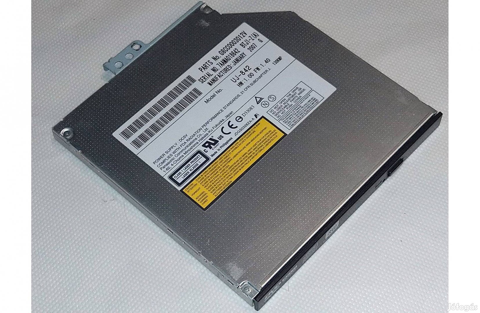 Panasonic Uj-842 DVD-író notebook ultraslim DVDRW Multi Recorder