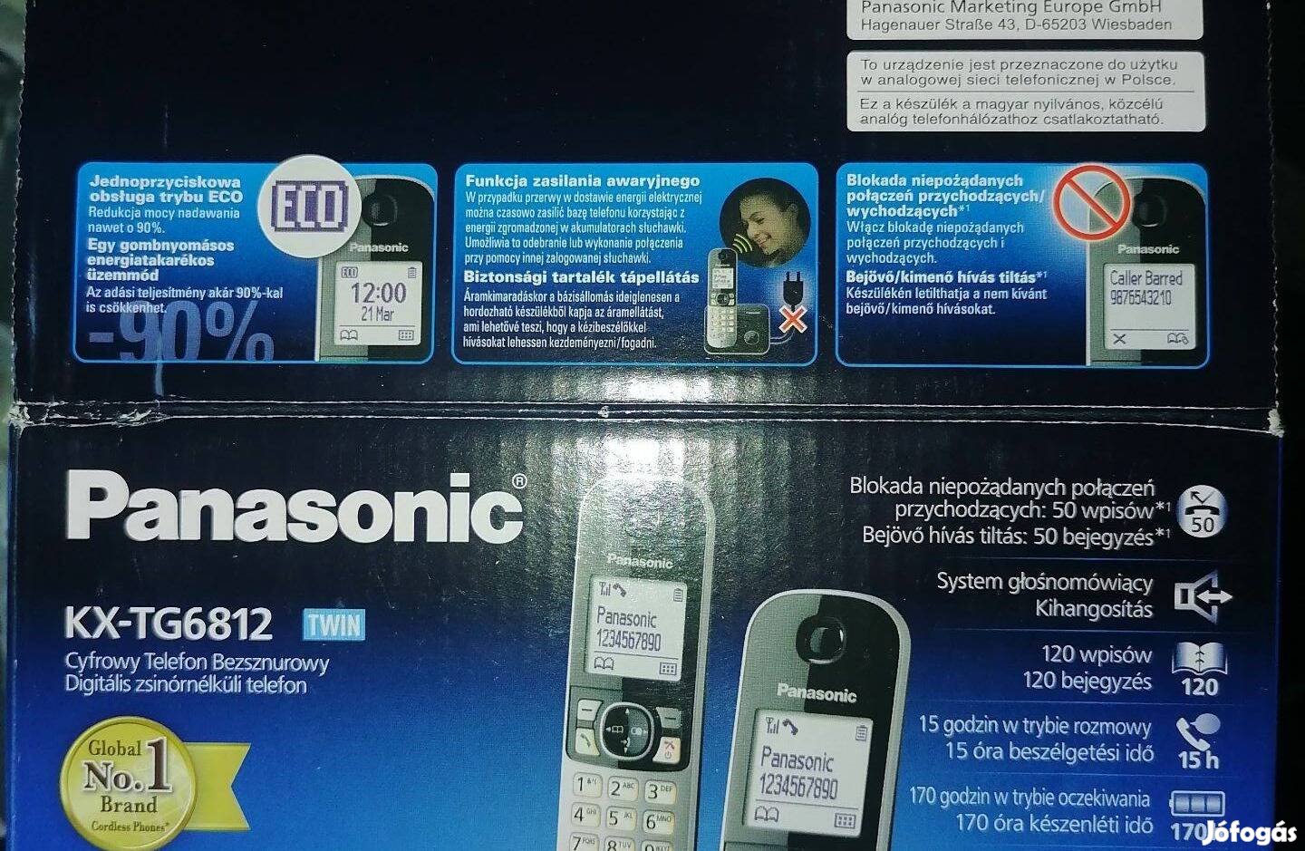 Panasonic digitális zsinór nélküli dual telefon