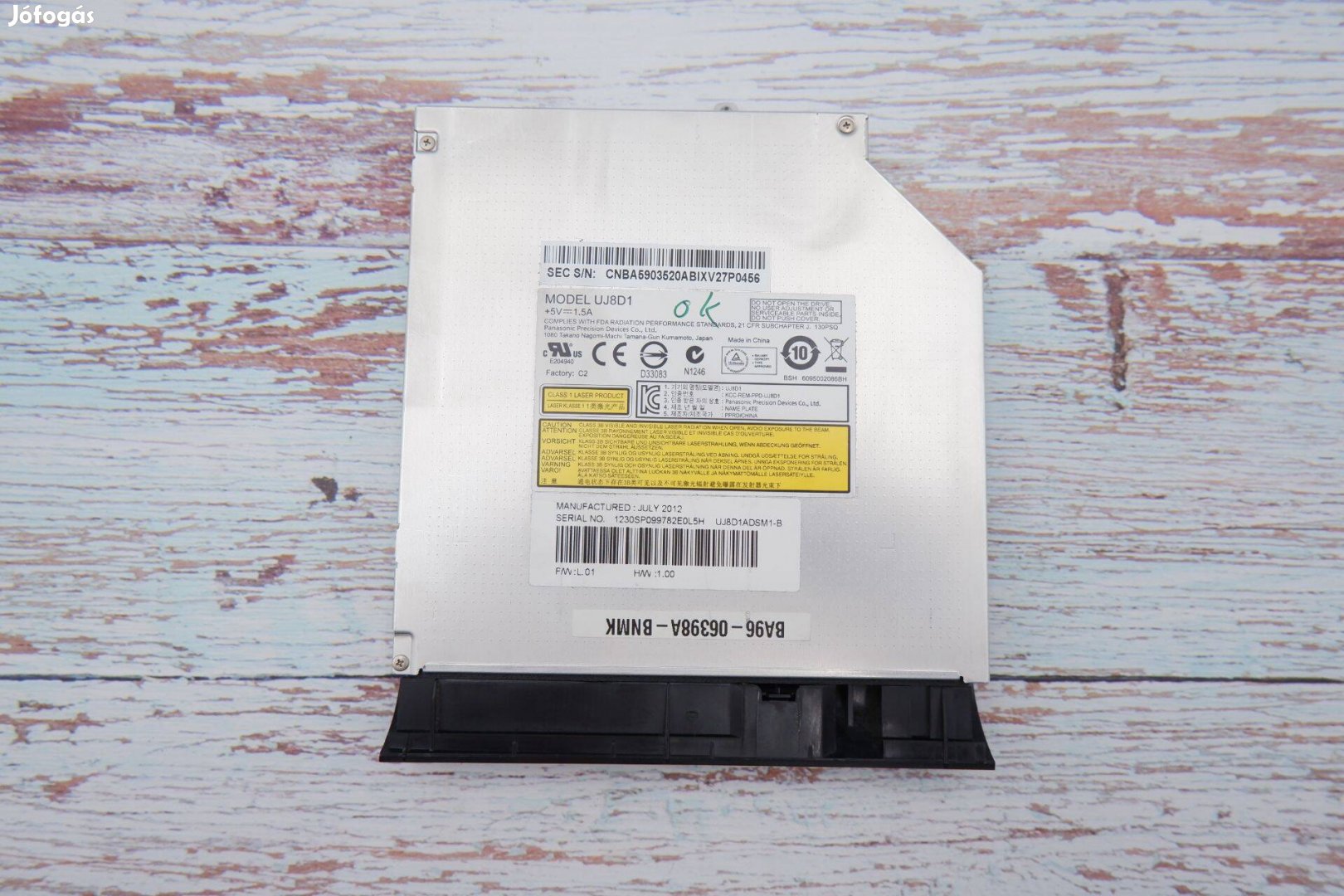 Panasonic laptop DVD író 12.5mm Uj8D1