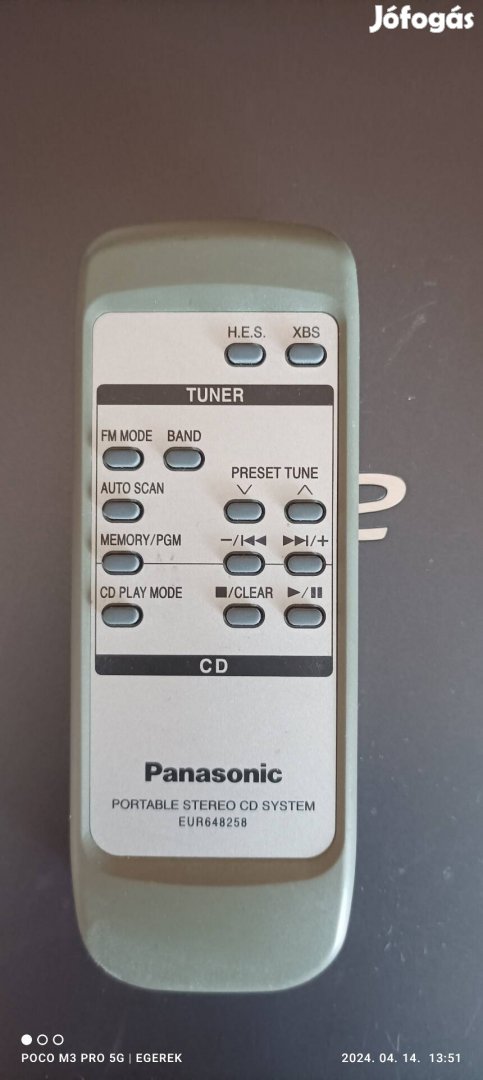 Panasonic minihifi távirányító 2