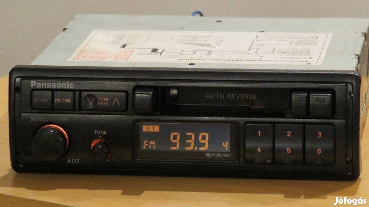 Panasonic retro kazettás autórádió rádió magnó fejegység