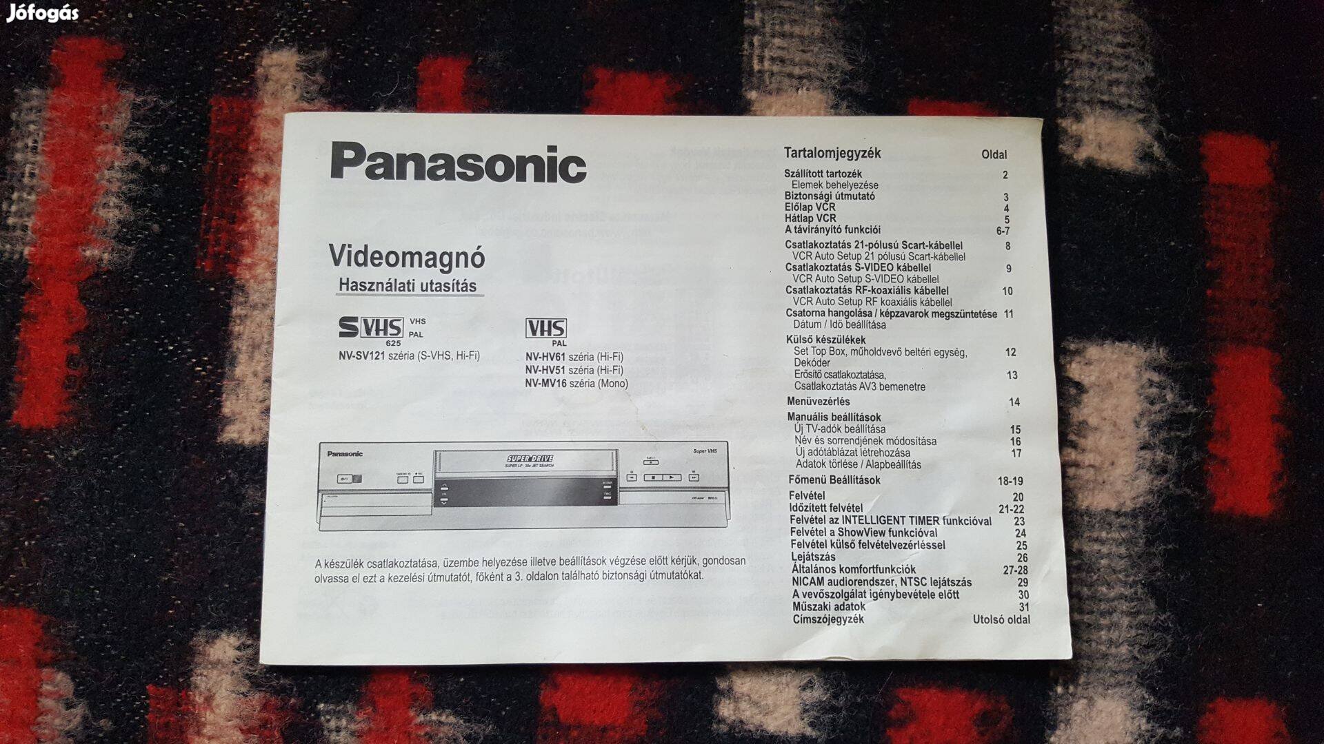 Panasonic videómagnó kezelési, használati utasítás