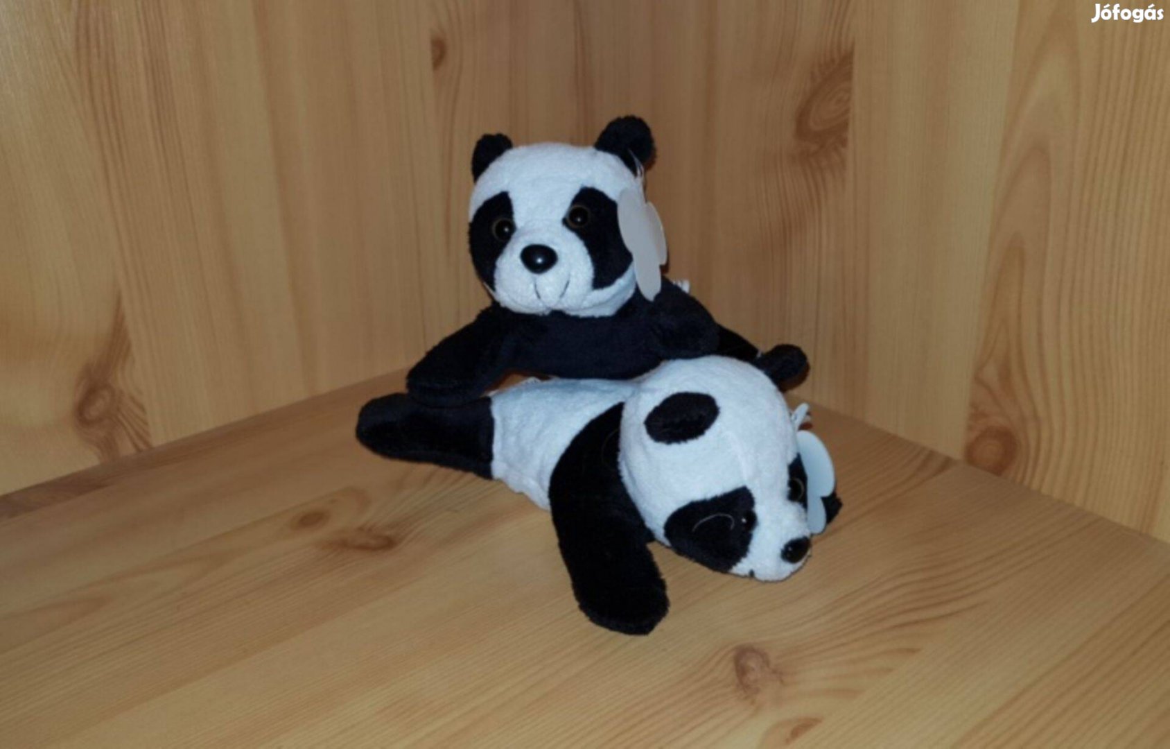Panda pár 2db plüss maci mackó 17cm új