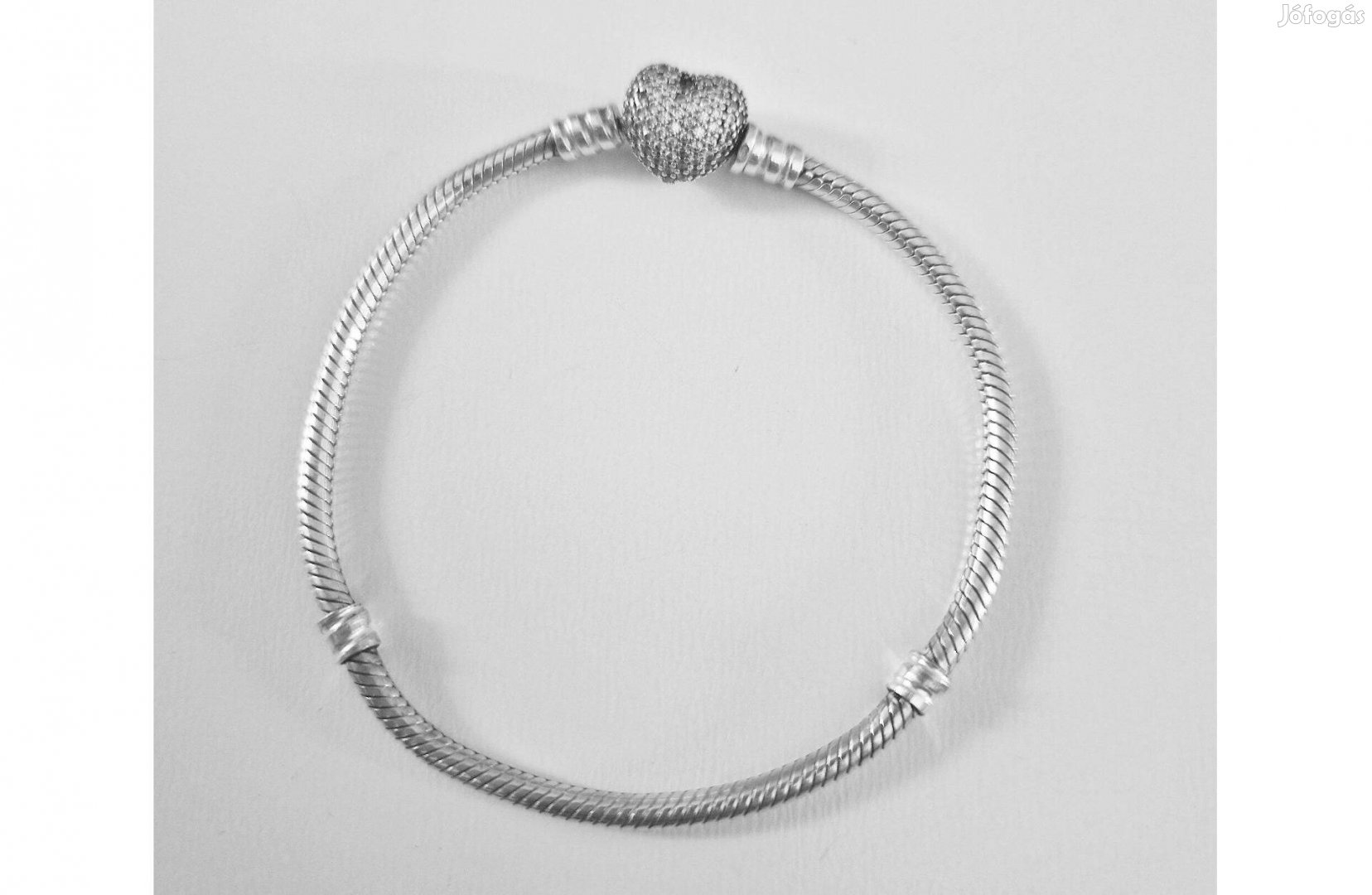 Pandora Moments ezüst karkötő pavé szív zárral 590727CZ Méret: 18cm